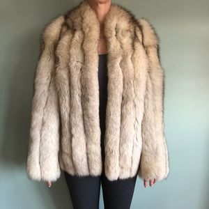 Vintage Blue Fox Fur Jacket